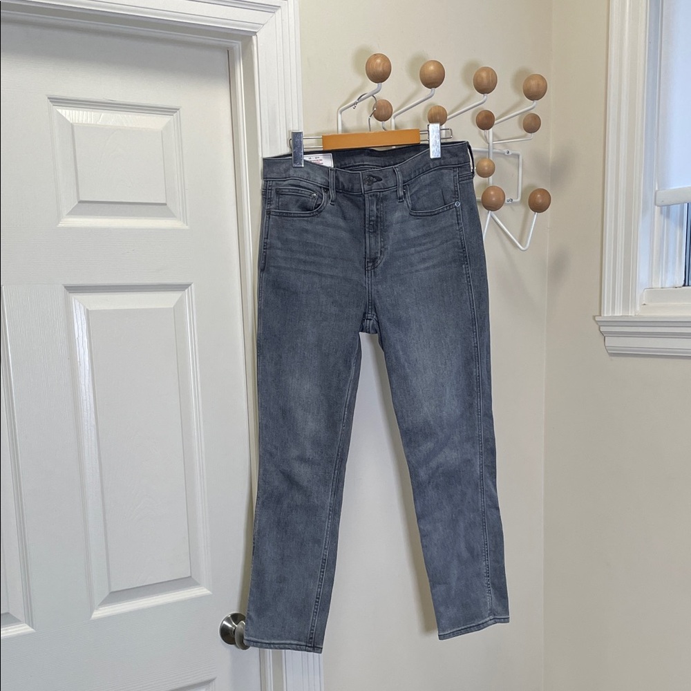 GAP - Vintage Slim Mid Rise Denim Jeans - Grey Light Wash Black - 30 or 10